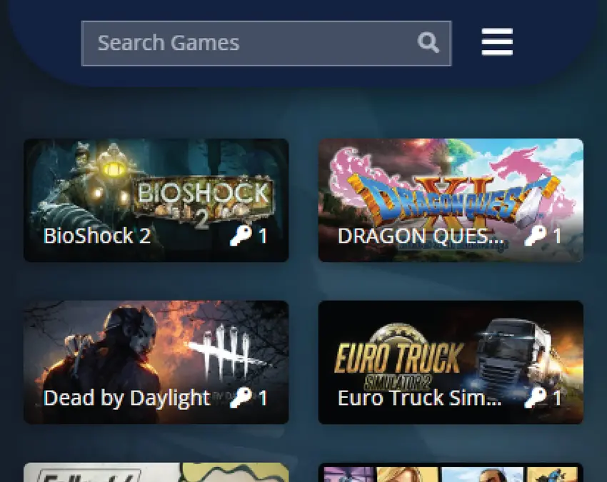 Game key storage project home page